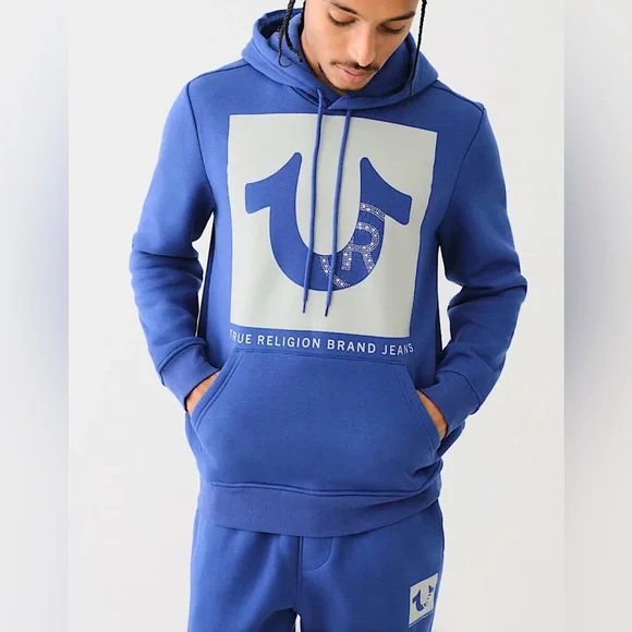 NWT - True Religion Men's Studded Icon Hoodie - Size L - Picture 3 of 13